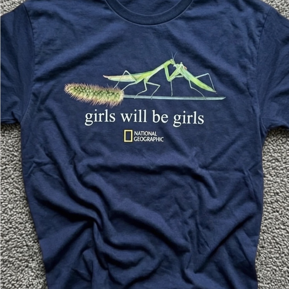 National Geographic Girls Will Be Girls Navy Graphic Tee